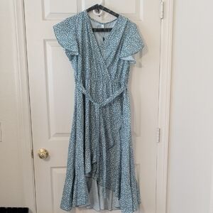 Green Floral Wrap Maxi Dress - Women's